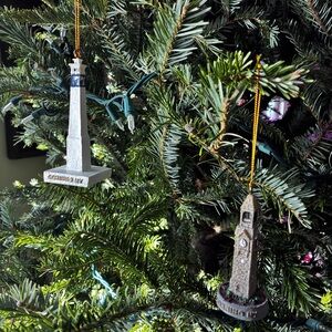 Lot of 2 CORNING, NY landmark vintage Christmas ornaments